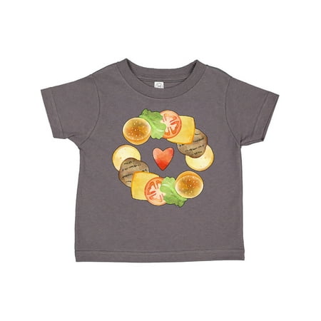

Inktastic I Love Burgers Summer Burger Fixings and Heart Gift Toddler Boy or Toddler Girl T-Shirt