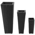 thumbnail image 3 of vidaXL Garden Raised Bed Set 3 pcs Poly Rattan Gray, 3 of 24