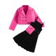 thumbnail image 1 of Odeerbi 6-14 Años Niñas Trajes de Verano de Algodón Slip Vestido de Solapa Con Muescas Blazer Chaqueta Con Bolsa de Tres Piezas Vestido Conjunto, 1 of 4