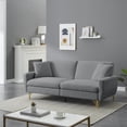 thumbnail image 2 of Furvclv 74.41 Inch Teddy Velvet Sofa Bed Futon Couch Small Lounger Sofa With Separate Adjustment Backrest 2-Seat Tufted Couch For Living Room Bedroom Office Apartment, 2 of 9