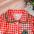 thumbnail image 6 of Wenfanal Boys Pajamas 2 Pieces Pajamas for Kids Soft Childrens Christmas Set Girls Cute Christmas Tree Checkered Print Long Sleeved Pajamas 2PCS Set Size 12-18 Months,Red, 6 of 7