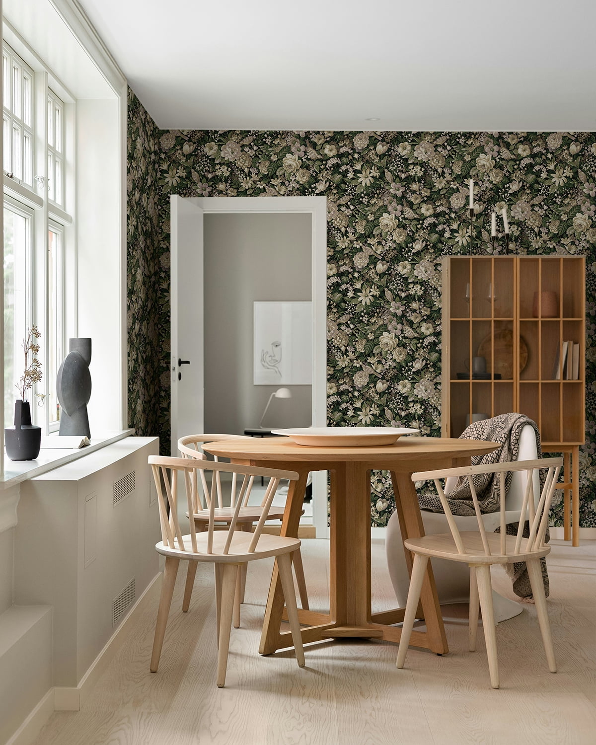 NextWall Green & Mauve Vintage Bird Garden Peel and Stick Wallpaper - 20.5 in. W x 9 ft. L Roll