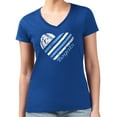 thumbnail image 4 of Women's G-III 4Her by Carl Banks  Royal Kansas City Royals Heart V-Neck Fitted T-Shirt, 4 of 5