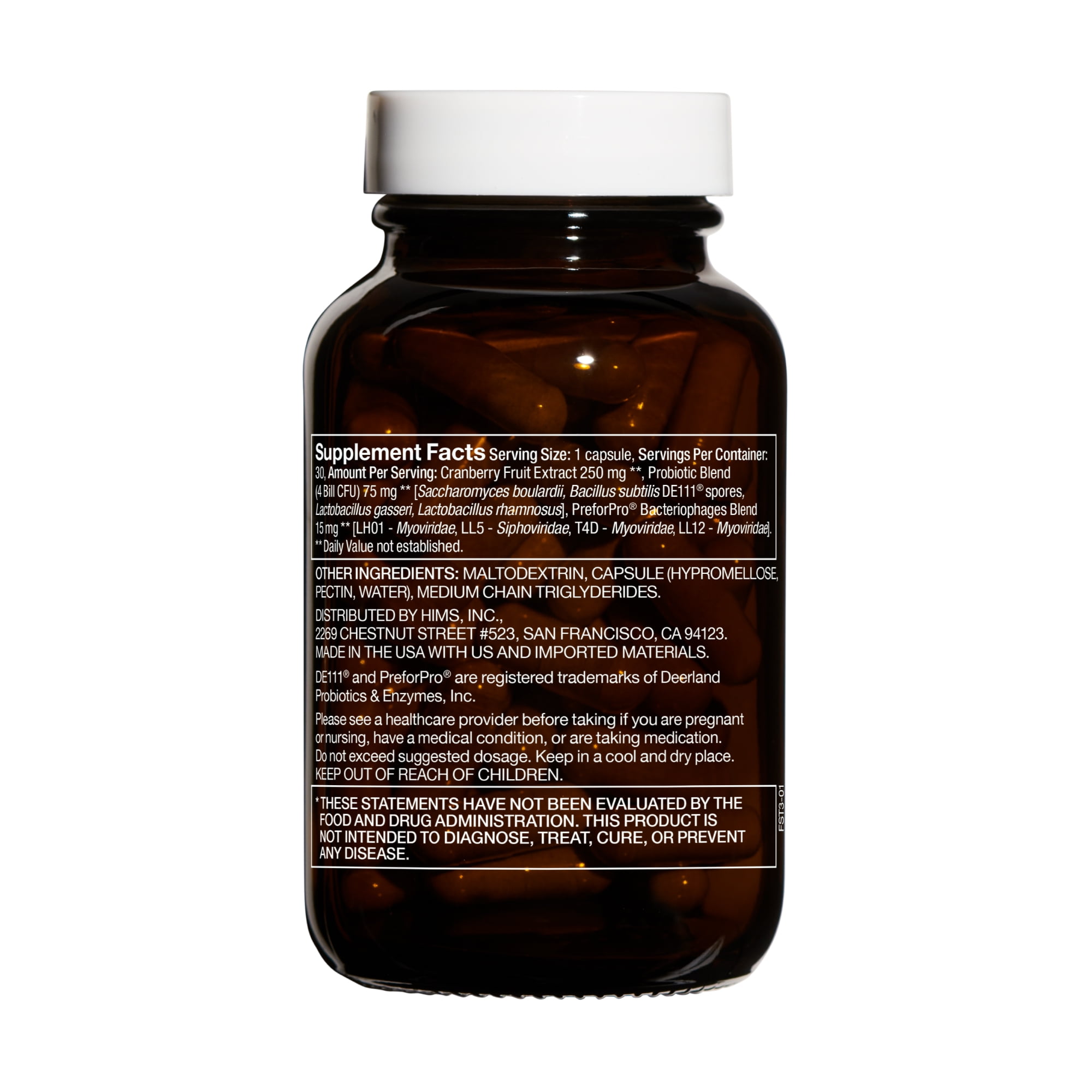 Hers Start Probiotic Supplement for Women with Cranberry Extract, 30 Count
