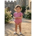 thumbnail image 5 of BemeyourBBs Newborn Baby Girls Summer Clothes Bubble Romper Outfit Puff Short Sleeve Peter Pan Doll Collar Bodysuit Jumpsuit Playsuit, 5 of 9