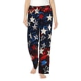 thumbnail image 1 of Fotbe Red Blue White Stars Pantalones de Pijama para Mujer, Pantalones de Dormir, Pantalones Pj con Cordón y Bolsillos-3X-Large, 1 of 6