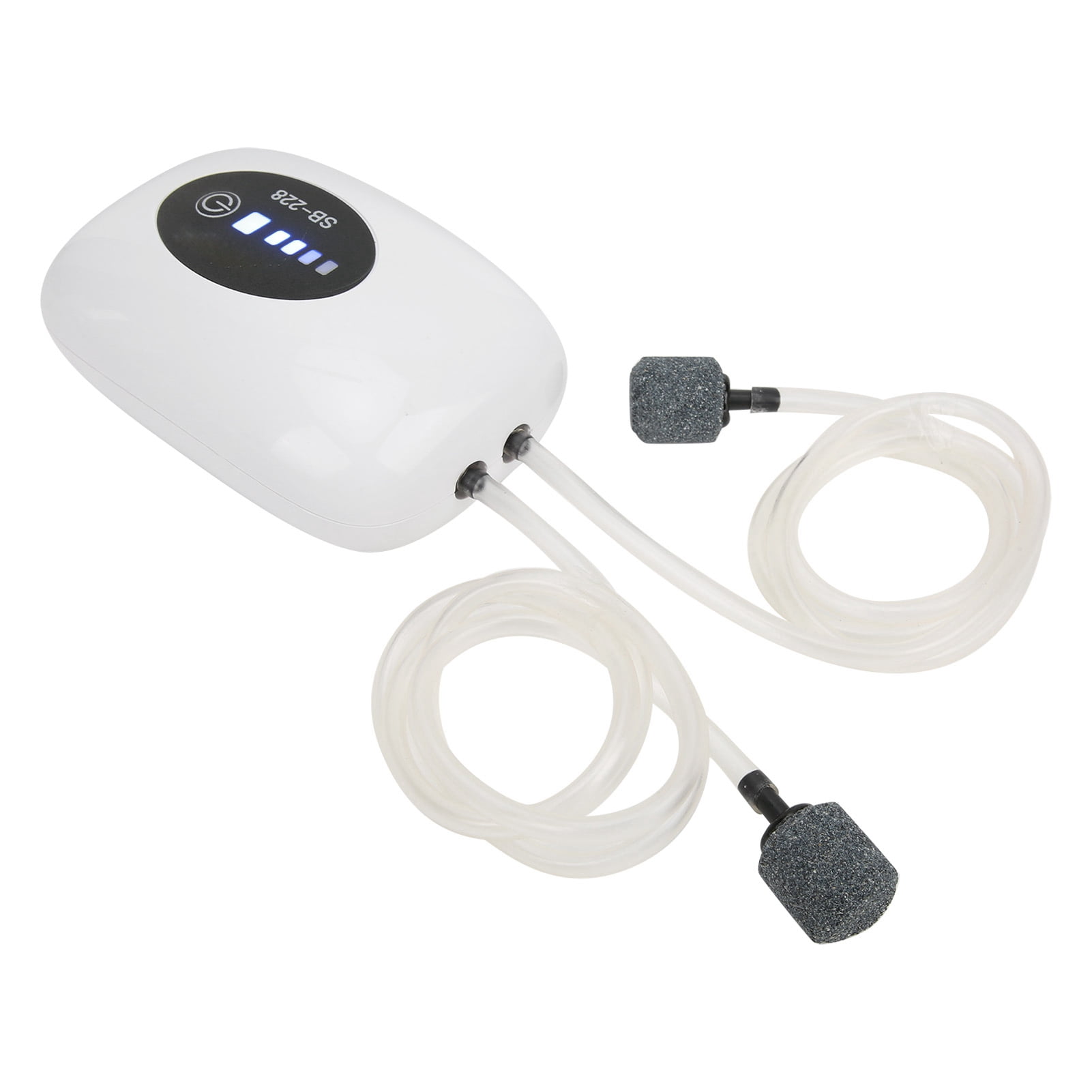 Yajisi Portable USB Rechargeable Aquarium Air Pump, Ultra Quiet Oxygen Pump for Fish Tank Outdoor Fishing, Double Hole (5.12 inches / 13 cm)