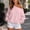 Pink, variant on Msgweeeg Off-Shoulder Pullover Sweatshirt, Lightweight, Women's S-XXXL
