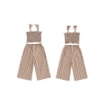 thumbnail image 2 of BemeyourBBs Baby Girl 2Pcs Summer Outfits Plaid Print Cami Tops + Pants Set, 2 of 9