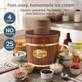 thumbnail image 2 of Nostalgia 4-Quart Ice Cream Machine, Vintage Electric Ice Cream Maker with Clear Lid, Dark Wood, 2 of 8