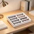 thumbnail image 6 of JJV 8 Slot Velvet Eyeglasses Storage Tray Multi Lattice Sunglasses Display Organizer Case Drawer Insert Glasses Container for Optical Shop Counter, 6 of 6