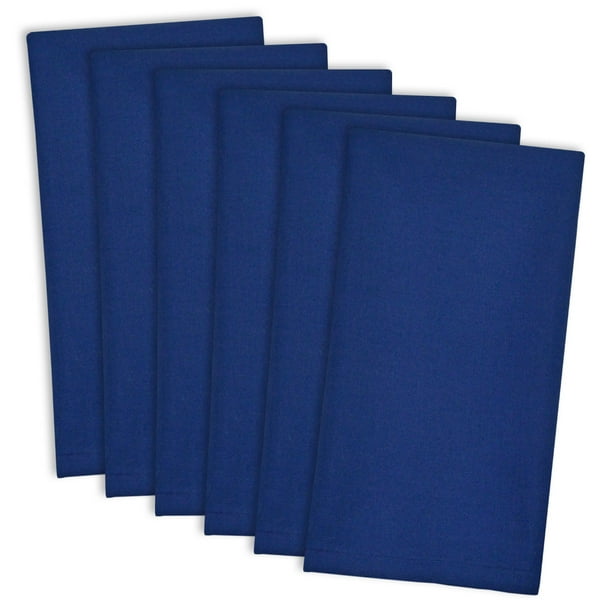 Set of 6 Nautical Anchor Blue Cloth Napkins 20"