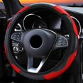 thumbnail image 1 of Universal Auto Car Steering Wheel Cover Microfiber Leather Anti-Slip Without Inner Ring (Red), 1 of 7