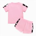 thumbnail image 3 of Toddler Infant Baby Girls Summer Outfits Cow Print Short Sleeve Pocket T-Shirt Tops and Shorts Set 2 Piece, 3 of 6