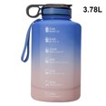 thumbnail image 2 of Botella de agua motivacional con marcador de tiempo jarra de galón de paja para beber contenedor de fitness deportivos tazas de viaje regalos azul rosa 3.78l Inevent OD019764-03B, 2 of 7