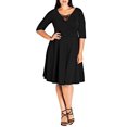 thumbnail image 4 of City Chic Womens Plus Elbow Sleeves Knee-Length Skater Dress, 4 of 4