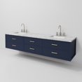 thumbnail image 6 of Castor 84 in W Blue Double Bath Vanity, Carrara Marble Top, and Faucet Set, 6 of 11