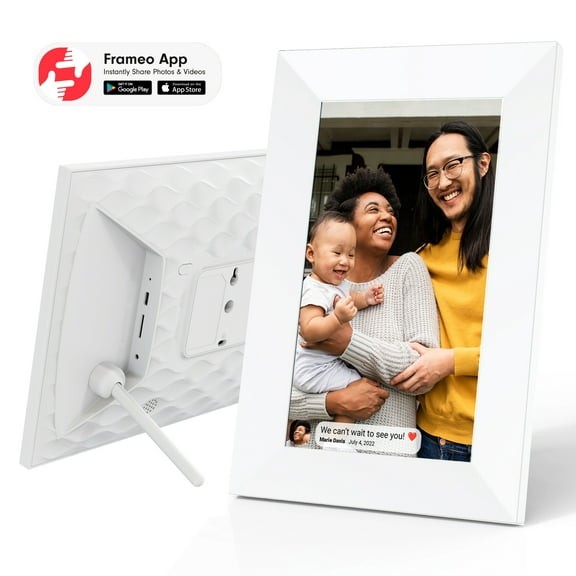 Restored onn 10” Wi-Fi Digital Picture Frame | Send Photos & Videos Instantly via the Free Frameo App, 100147212, White (Refurbished)