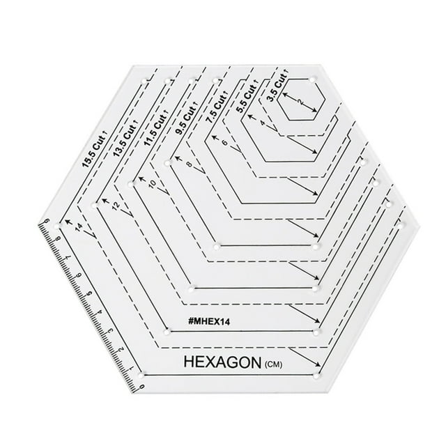 Cagogo Règle de Découpe Acrylique à Moins de 5$, Modèle de Découpe Patchwork, Règle Acrylique, Outils de Couture DIY, Quilting, Modèle de Forme Hexagone Triangle, Outil de Mesure de Couture Artisanale