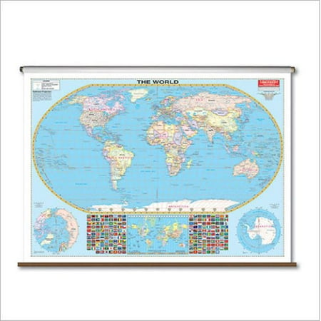 Universal Map 26134 World Large Scale Wall Map - Backboard