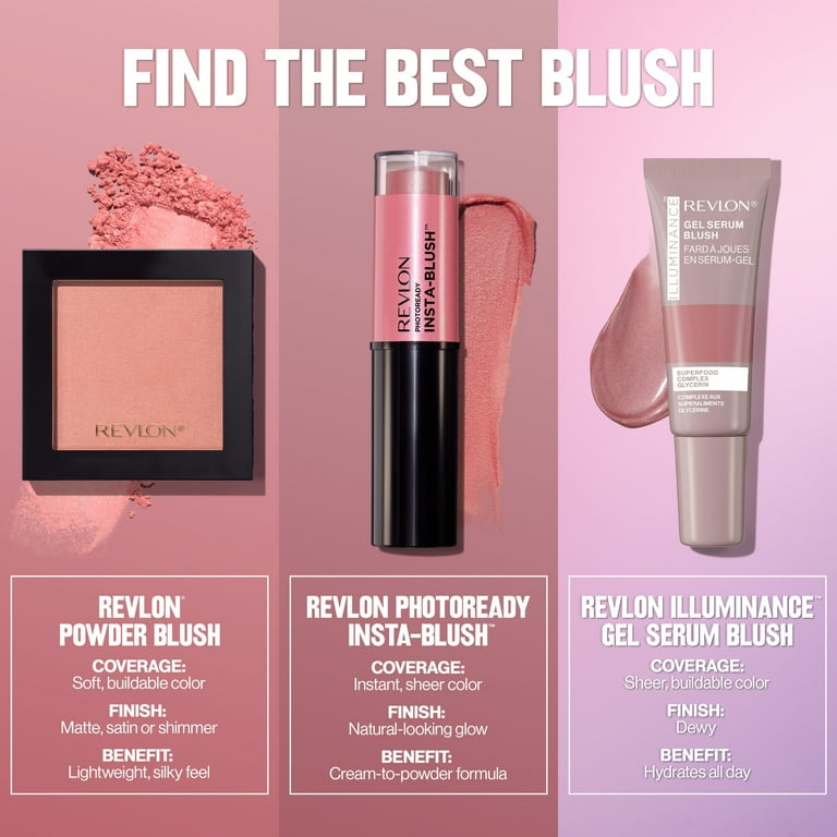 Revlon Powder Blush Cheek Makeup Tint, Shimmer Finish, 014