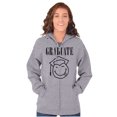 thumbnail image 4 of Graduate 90s Throwback Graduation Unisex Fleece Graphic Zip Up Hoodie Brisco Brands 2X, 4 of 5