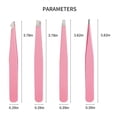 thumbnail image 4 of Juego de Pinzas de 4 Piezas, Pinzas Profesionales de Acero Inoxidable, Eliminador de Pelos Encarnados, Astillas, Puntos Negros y Garrapatas (ROSA), 4 of 5