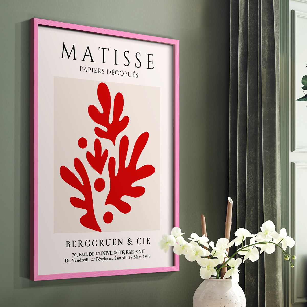 Matisse CLXIX Framed Print in Pink Solid Wood 11 x 14 Framed Print