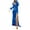 Sapphire Blue, variant on Musuos Women Sexy Long Sleeve Patchwork See-through Slit Dress for Party Beach