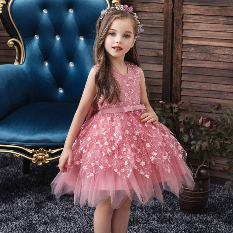 Urmagic Baby Toddler Lace Dress Girls First Baptism Elegant Embroidery Wedding Party Flower Bridesmaid Dresses Up 0 5 Years Infant Girl s Size 2 3