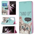 thumbnail image 5 of Case for Galaxy S22 Ultra 5G Cover 2022, Allytech Shockproof Flip Folio PU Leather [Book Stand Feature][Card Slots Holder][Anti Scratch] TPU Bumper Case for Samsung Galaxy S22 Ultra, Hello Cat, 5 of 6