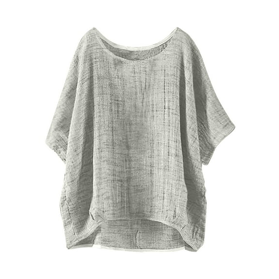 Endives Women's Short Sleeve T-shirt Loose Button Shirt Top Sleeve Collar Casual T Shirt