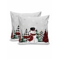 thumbnail image 2 of Christmas Decorative Throw Pillow Covers 16x16 Inch Set of 2 Snowman Pillow Cases for Couch, Gray Merry Christmas Tree Cushion Case for Living Room Bedroom Bed Car Chair, 2 of 8
