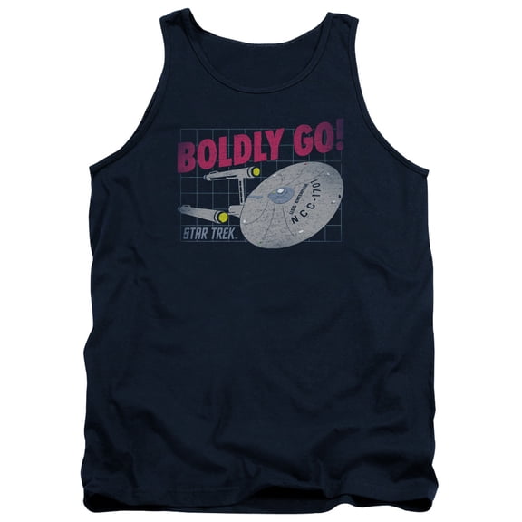 Star Trek Boldly Go Adult Tank Top Navy