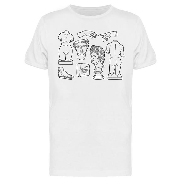 Ancient Sculptures Set T-Shirt Men -Image by Shutterstock, Male 3X-Large