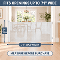 thumbnail image 5 of MONIRIXAR Retractable Baby Gate, 71" Extra Wide Mesh Dog Gate, 34" Tall, White, 5 of 12