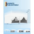 thumbnail image 3 of 10x20Ft Pop Up Canopy Tent, One Push Setup Beach Tent, Outdoor Canopy with 6 Sidewalls & Sandbags, Adjustable Height, Waterproof, Sun Shelter for Events, Camping, Backyard (White), 3 of 7