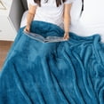 thumbnail image 6 of PAVILIA Turquoise Blue Throw Blanket for Couch, Twin Bed, Soft Fleece Throws for Sofa Chair, Fuzzy Waffle Textured Blanket, Cozy Warm Lightweight All Season Blanket Throw, 60x80, 6 of 9
