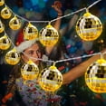 thumbnail image 4 of Cadena de luces LED AceList con espejo de bola de discoteca para fiestas, 50 LED, 4 of 9