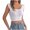 White, variant on Summer Tops for Women Solid Color Square Neckline With Wooden Ear Edge Sleeveless Knitted Shirt With Navel Top Pocket Short Ski Long Sleeve Winter Scrub Top Women Long Sleeve Fall White M
