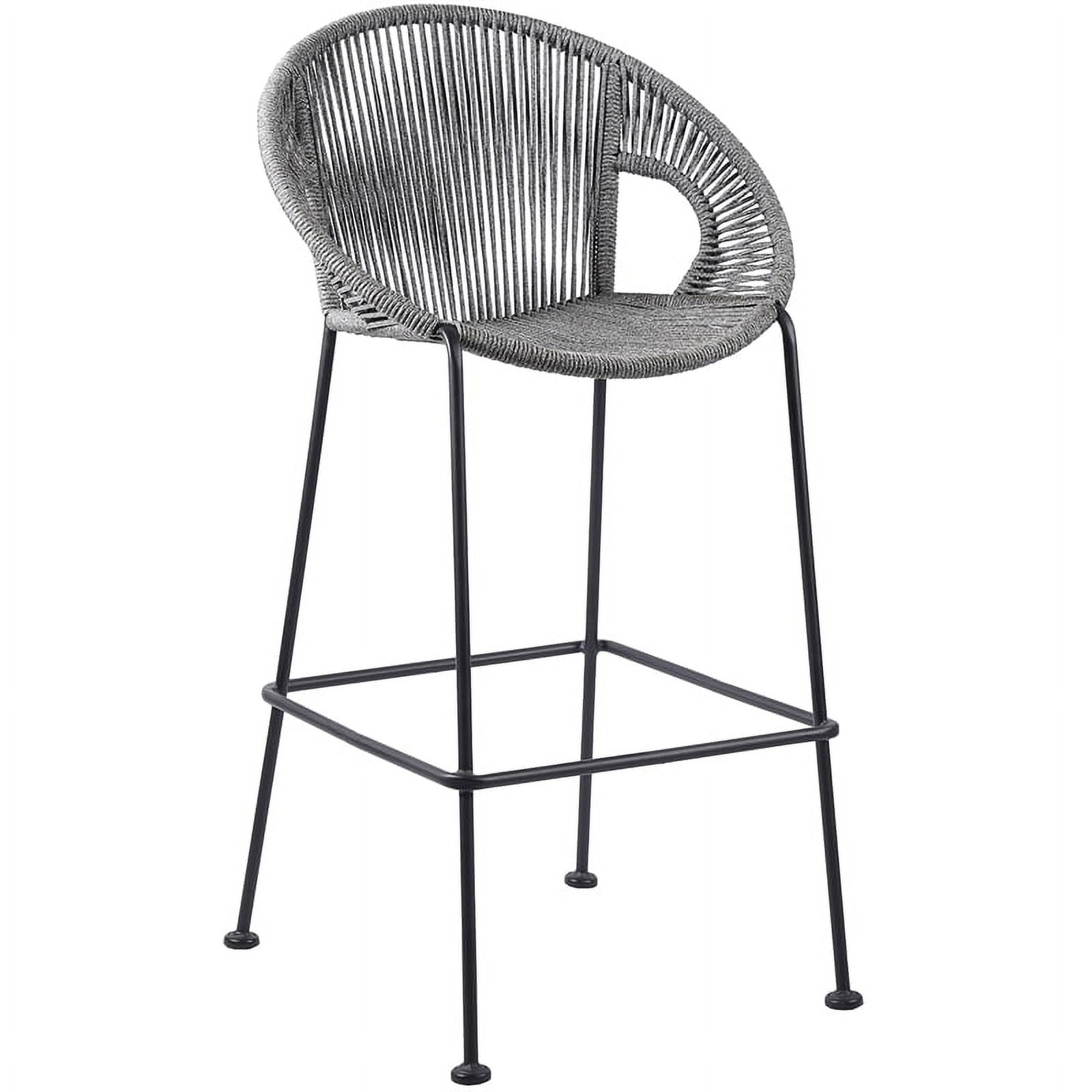 Acapulco 30" Indoor Outdoor Steel Bar Stool with Gray Rope