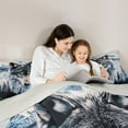 thumbnail image 4 of Homewish Cartoon Wolf Animal Bedding Comforter Set 7pcs for Boy, Snow Mountain King Bedding Sets, Rustic Farmhouse Theme Reversible Bed Sheets, Super Cozy Room Decor, 4 of 7