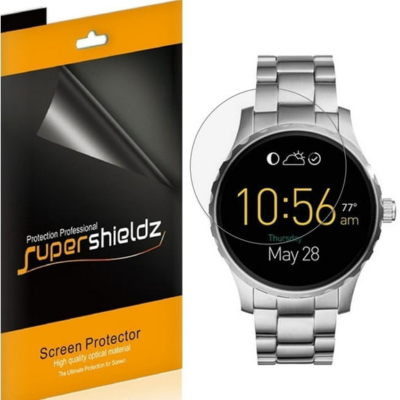 [6-Pack] Supershieldz for Fossil Q Marshal Screen Protector, [Full Screen Coverage] Anti-Bubble High Definition (HD) Clear Shield