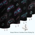 thumbnail image 6 of Neon Controllers Games Symbols Black Pattern Shower Curtain 36"x72" ,Bathroom Decorative Shower Curtains Set with 12 Hooks,Modern Waterproof Washable Shower Curtain, 6 of 6