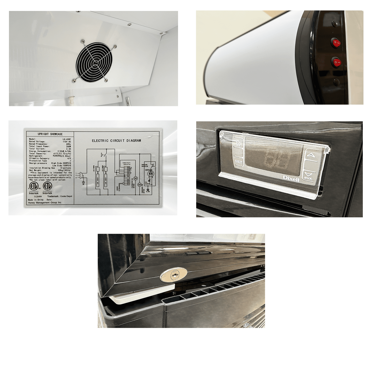 Commercial Beverage Refrigerator, Glass door 24 1/2" x 26 1/2" x 81", 15.2 cu ft display Fridge, NSF Certified.