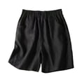 thumbnail image 2 of Delayuji Womens Cotton Linen Short High Waist Wide Leg Shorts Summer Thin Breathable Loose Casual Pants Women's Plus M-4XL, 2 of 3