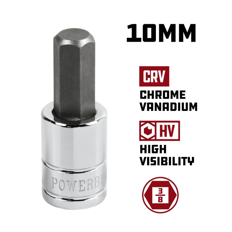 Powerbuilt 10mm Metric Hex Bit Socket – 3/8" Drive, Durable For Everyday Mechanics