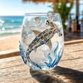 thumbnail image 2 of Ocean Animal Stemless Wine Glass, Coastal Nautical Table Decor, Sea Creature Themed Drinking Cup, Beach House Home Decor, Summer Party Tableware Accent, 2 of 7