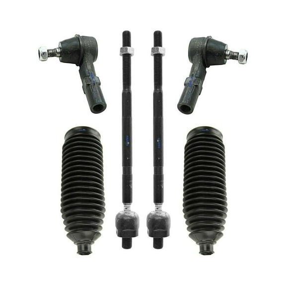 6 Pc Front Outer and Inner Tie Rod Ends   Bellow Boots STEERING Kit