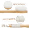 thumbnail image 3 of Unique Bargains 1pc Wooden Long Handle Dry Brushing Body Brush for Shower White, 3 of 7